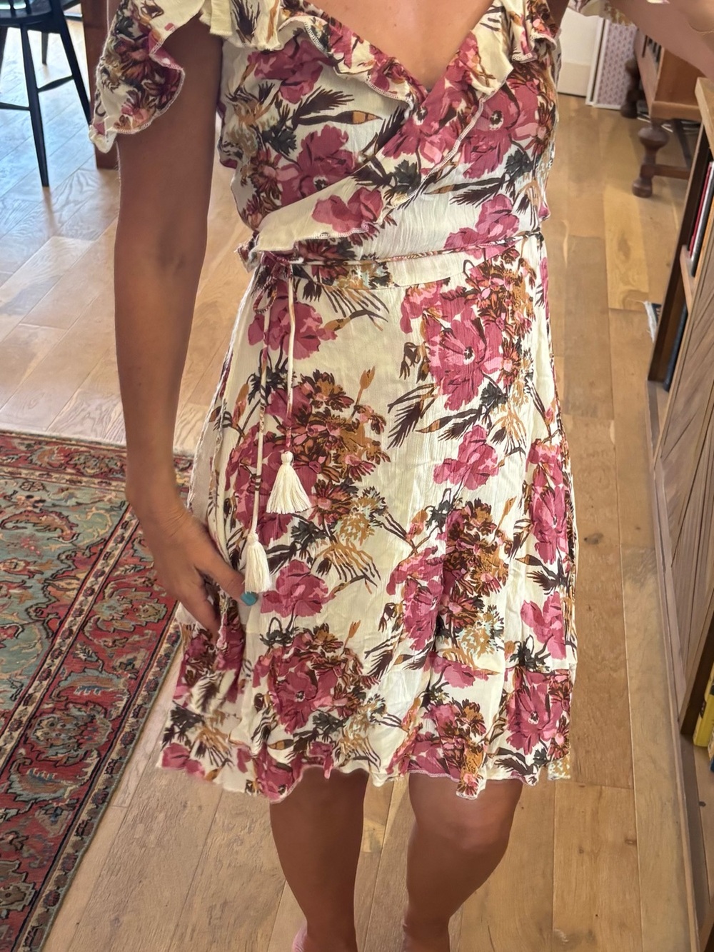 O’Neill wrap floral dress off the shoulder